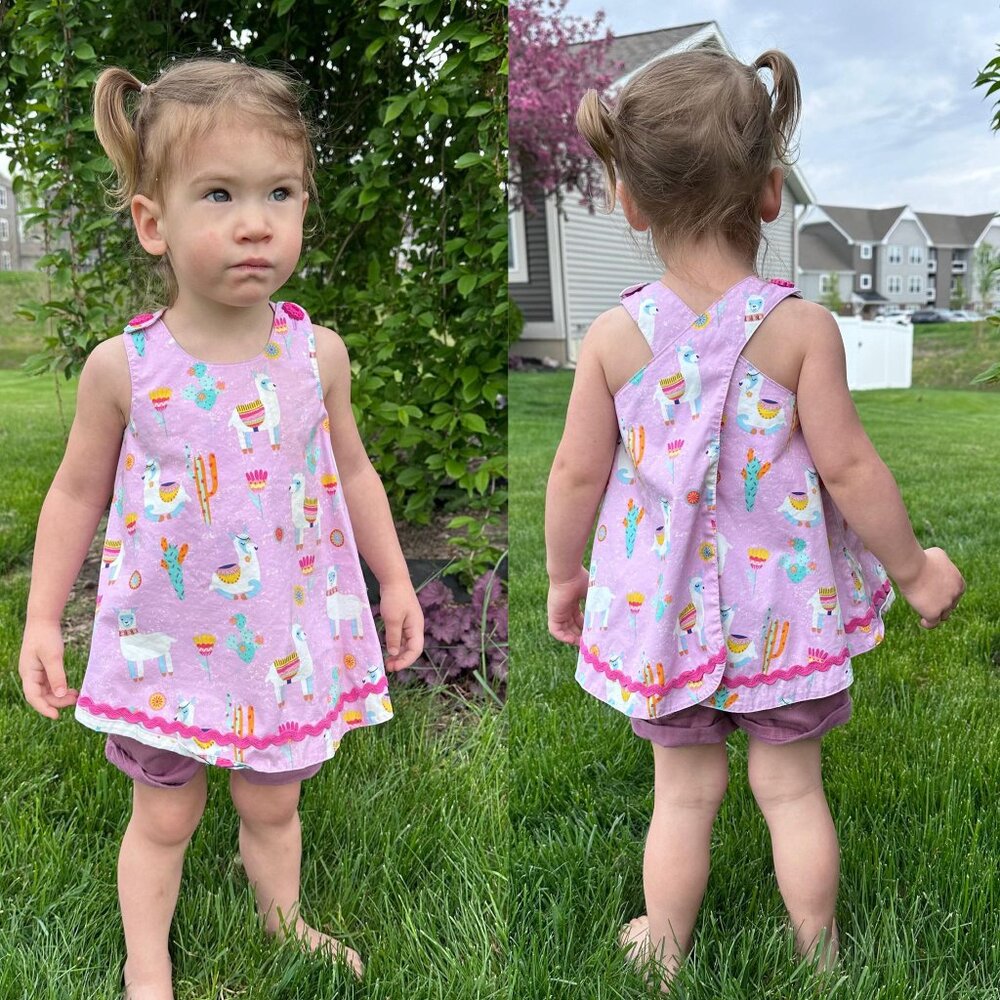 Wildflowers | Day Ever Hip Hip Hooray Reversible Llama Dress | Size 12 Months